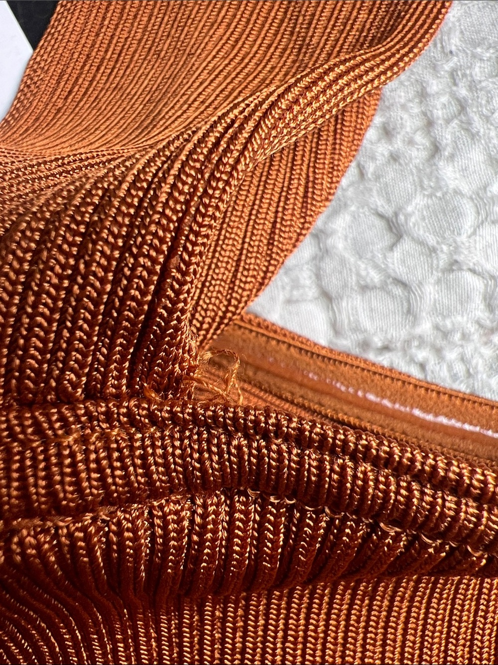 House of Harlow 1960 Rust One-Shoulder Knit Dress - Picture 10 of 11